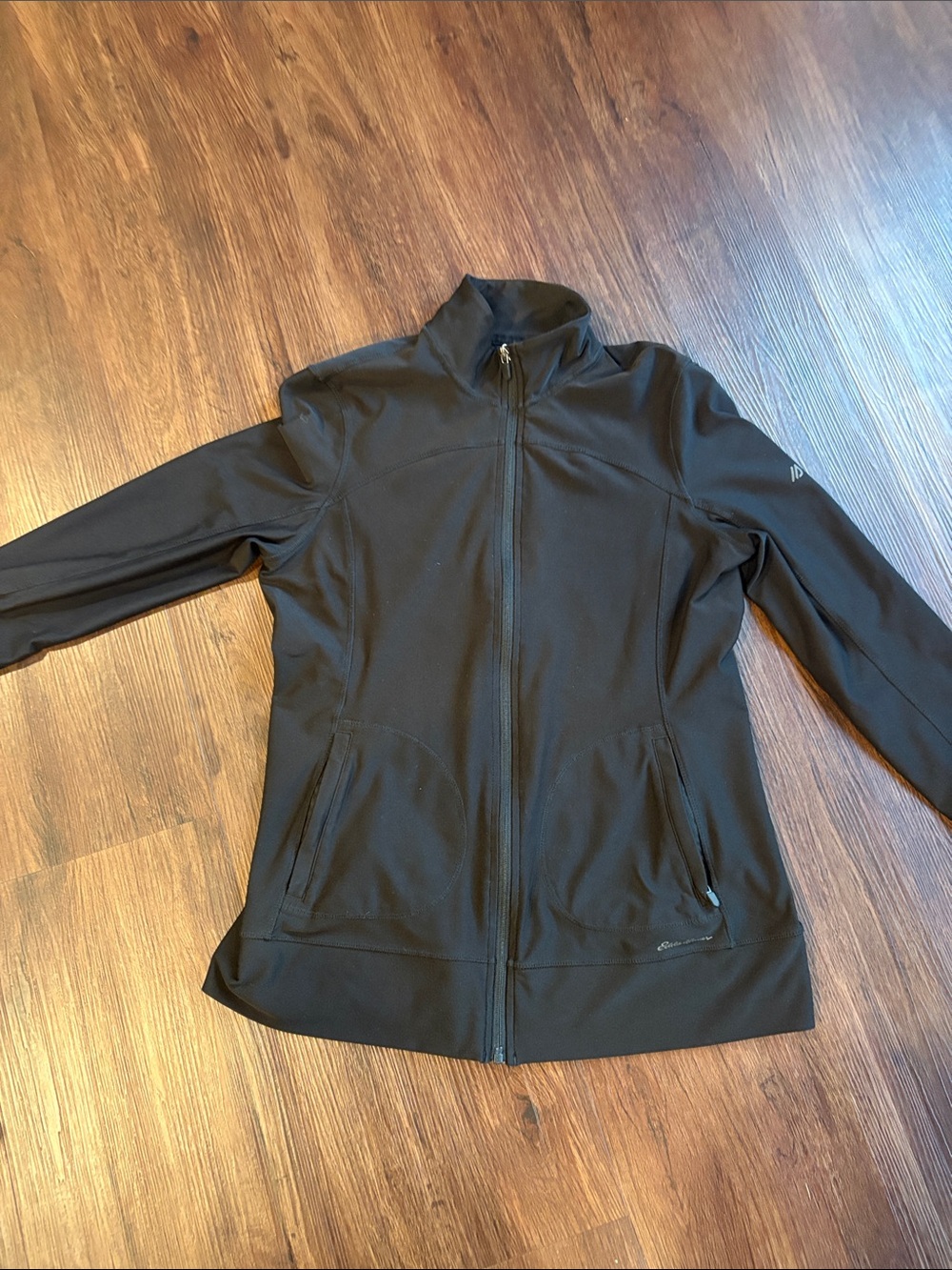 Eddie Bauer Black Full-Zip Lightweight Jacket/Sweatshirt